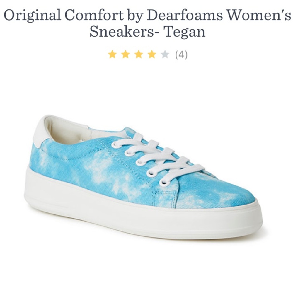NWT Dearfoams || Blue Tie Dye Sneakers || Size 8.5 - Picture 8 of 9
